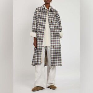 The Row Tavishina checked silk-blend coat